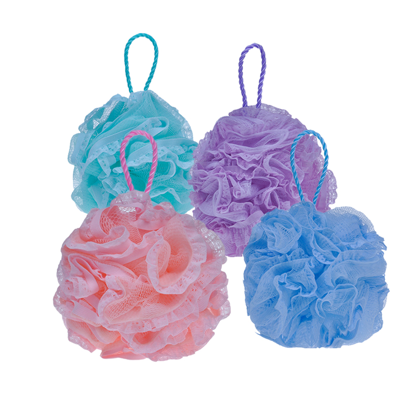 Многоцветная сетчатая ванная губка мяча для кузова puff tj181